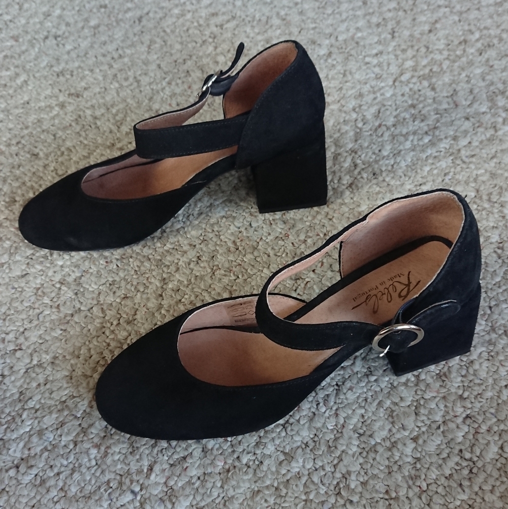 Rebels Black Suede Mary Jane Shoes size 7.5 - Picture 2 of 13